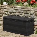 Garden Storage Box Black 117x45x56 cm - 45-Degree Angle