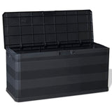 Garden Storage Box Black 117x45x56 cm - Close-Up Angle