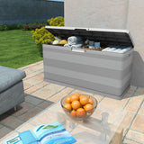Garden Storage Box Grey 117x45x56 cm - Front View