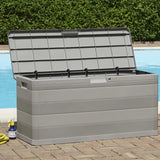 Garden Storage Box Grey 117x45x56 cm - Top-Down View