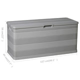 Garden Storage Box Grey 117x45x56 cm - Low Angle