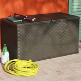 Garden Storage Box Brown 120x56x63 cm PP Rattan - Side View