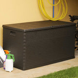 Garden Storage Box Brown 120x56x63 cm PP Rattan - 45-Degree Angle