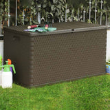 Garden Storage Box Brown 120x56x63 cm PP Rattan