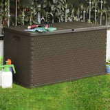 Garden Storage Box Brown 120x56x63 cm PP Rattan - Close-Up Angle