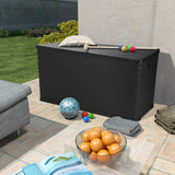 Garden Storage Box Anthracite 120x56x63 cm PP Rattan - Front View