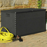 Garden Storage Box Anthracite 120x56x63 cm PP Rattan - 45-Degree Angle
