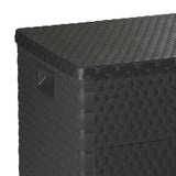 Garden Storage Box Anthracite 120x56x63 cm PP Rattan - Close-Up Angle