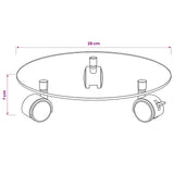 Plant Rollers 2 pcs Tempered Glass 28 cm Round - Rear View