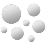 7 Piece Wall Mirror Set Round Glass - Side View