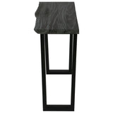Console Table Solid Mindi Wood 110x35x75 Cm Grey - Side View