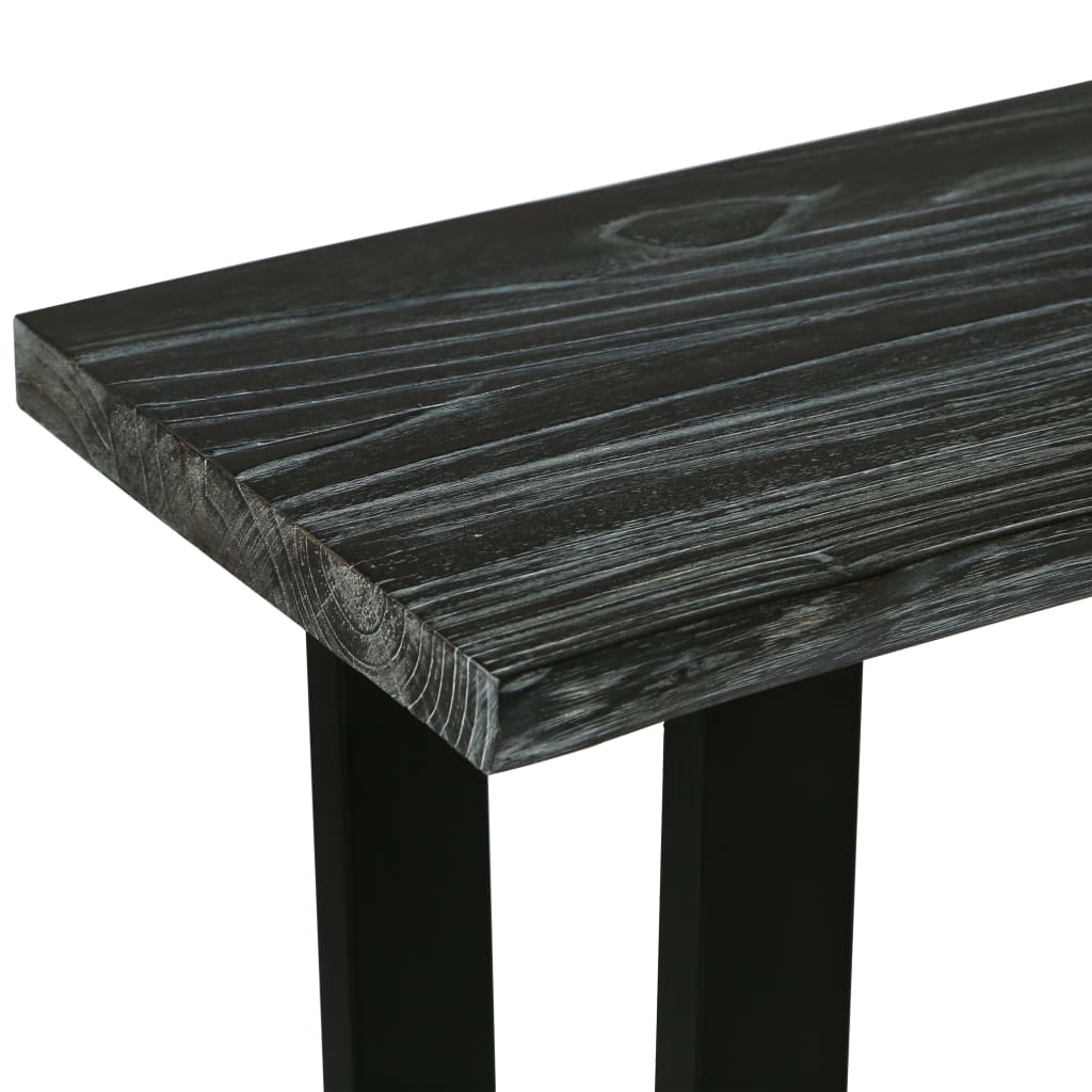 Console Table Solid Mindi Wood 110x35x75 Cm Grey