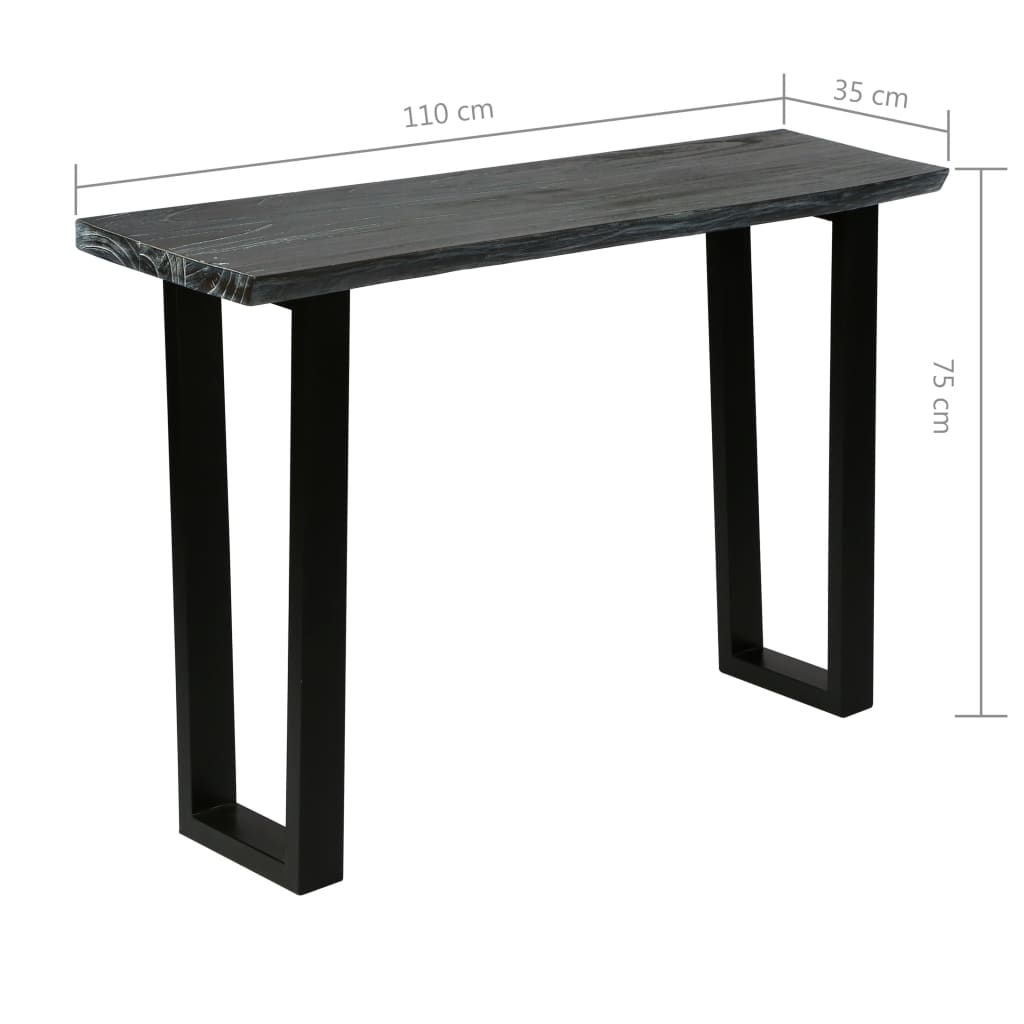 Console Table Solid Mindi Wood 110x35x75 Cm Grey