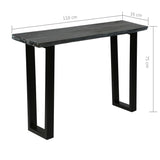 Console Table Solid Mindi Wood 110x35x75 Cm Grey - Rear View