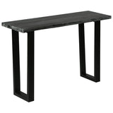 Console Table Solid Mindi Wood 110x35x75 Cm Grey - Close-Up Angle