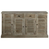 Sideboard Solid Mindi Wood 145x32.5x77 cm - Front View
