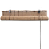 Roller Blind Bamboo 100x220 cm Brown - Top-Down View