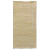 Roller Blind Bamboo 80x220 cm Natural - Side View