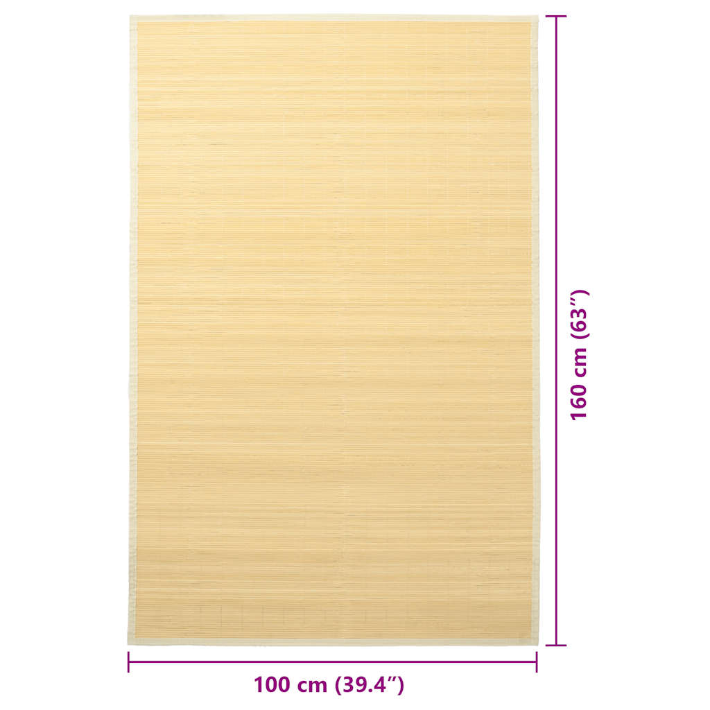 Rug Bamboo 100x160 cm Natural