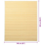 Rug Bamboo 160x230 cm Natural - Close-Up Angle