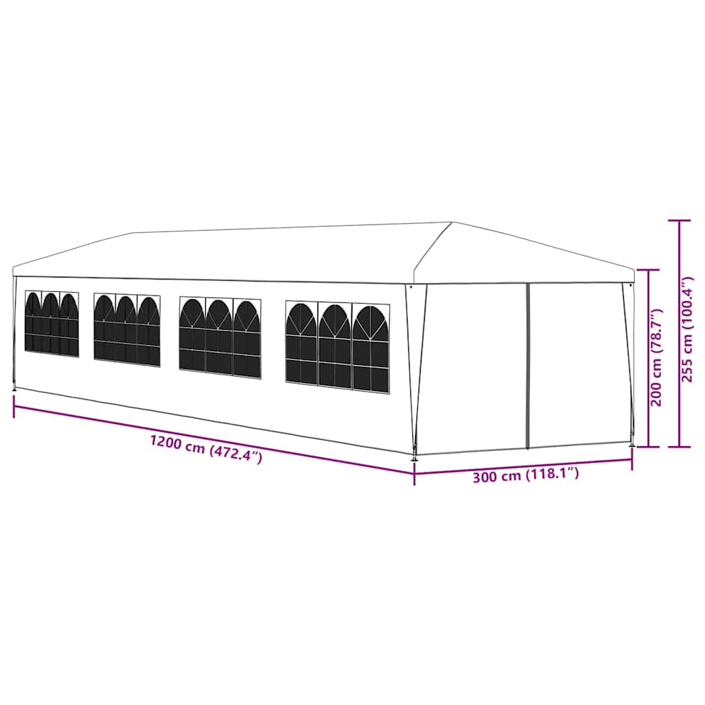Garden Marquee 3x12 m White
