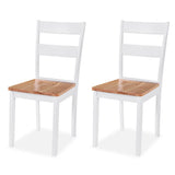 Dining Set 3 Pieces MDF and Rubberwood White