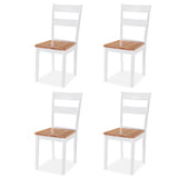 Dining Set 5 Pieces MDF and Rubberwood White - Side View