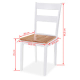 Dining Set 5 Pieces MDF and Rubberwood White - Low Angle
