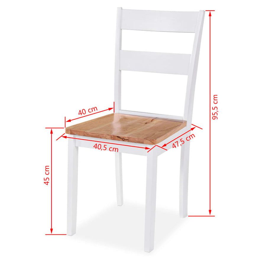 Dining Set 5 Pieces MDF and Rubberwood White