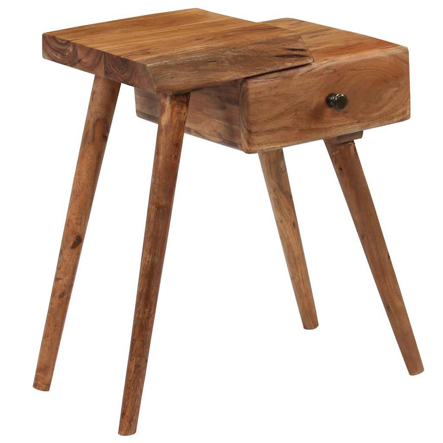 Bedside Table Solid Acacia Wood 45x32x55 cm