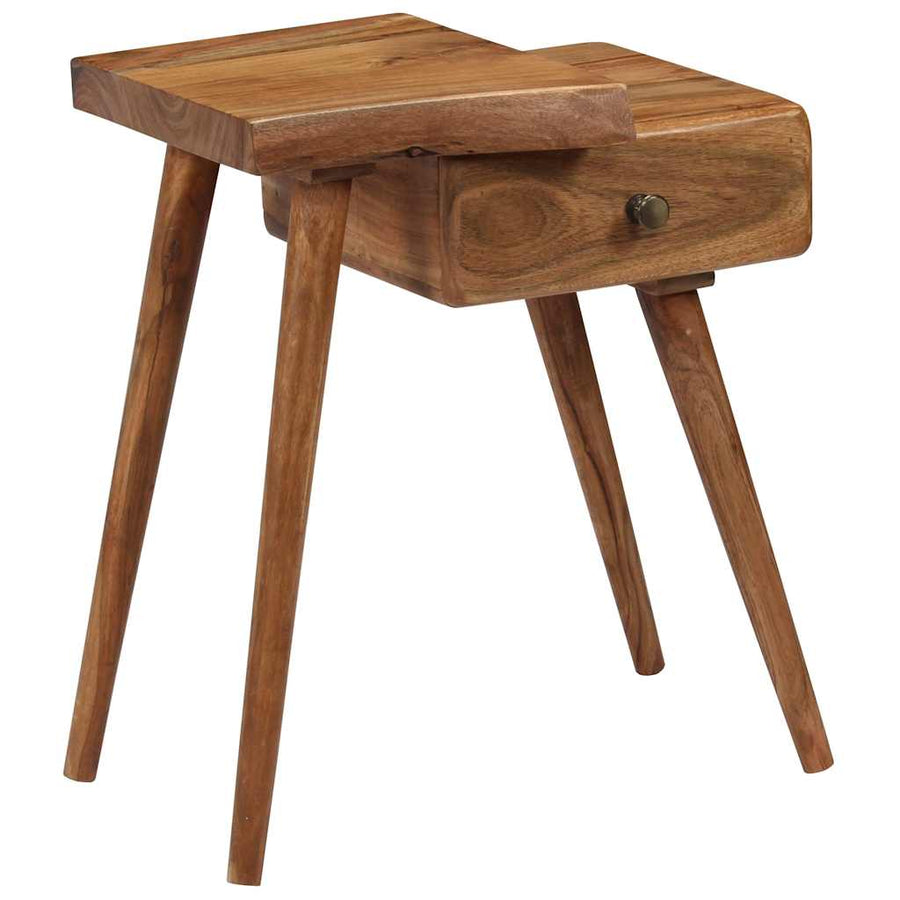 Bedside Table Solid Acacia Wood 45x32x55 cm