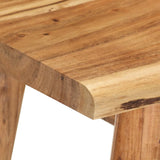 Bedside Table Solid Acacia Wood 45x32x55 Cm - Rear View