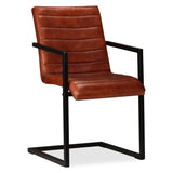 Dining Chairs 2 Pcs Real Leather- Brown