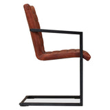 Dining Chairs 2 Pcs Real Leather- Brown - Top-Down View