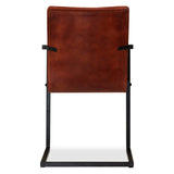 Dining Chairs 2 Pcs Real Leather- Brown