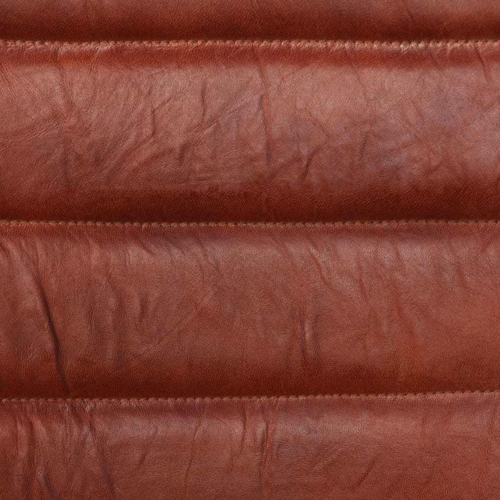 Dining Chairs 2 Pcs Real Leather- Brown