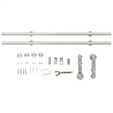 Sliding Door Hardware Kit 183 cm Stainless Steel Silver - Top-Down View