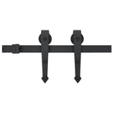 Sliding Door Hardware Kit 183 cm Steel Black - Front View