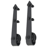 Sliding Door Hardware Kit 183 cm Steel Black