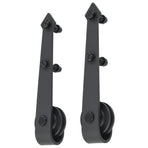 Sliding Door Hardware Kit 183 cm Steel Black