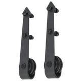 Sliding Door Hardware Kit 183 cm Steel Black - Top-Down View