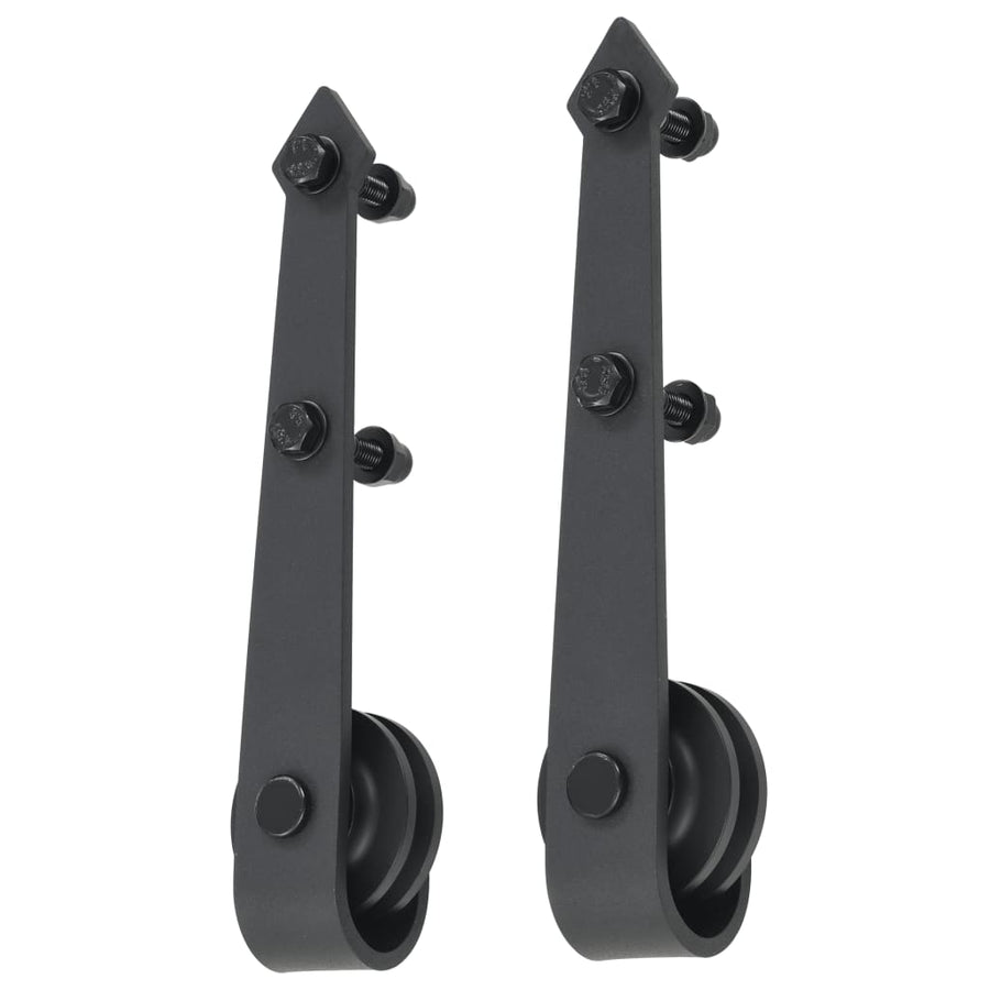 Sliding Door Hardware Kit 183 cm Steel Black