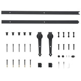 Sliding Door Hardware Kit 183 cm Steel Black