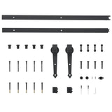 Sliding Door Hardware Kit 183 cm Steel Black - 45-Degree Angle