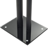 Speaker Stands 2 pcs Tempered Glass 2 Pillars Design Black - 45-Degree Angle