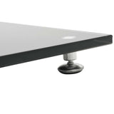 Speaker Stands 2 pcs Tempered Glass 2 Pillars Design Black - Rear View