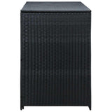 Double Wheelie Bin Shed Poly Rattan Black 148x80x111 cm - Close-Up Angle