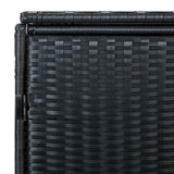 Double Wheelie Bin Shed Poly Rattan Black 148x80x111 cm