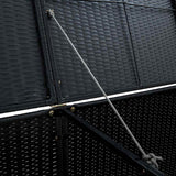 Double Wheelie Bin Shed Poly Rattan Black 148x80x111 cm - Extra Image