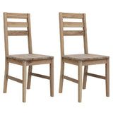 Dining Chairs 2 pcs Solid Acacia Wood - Front View